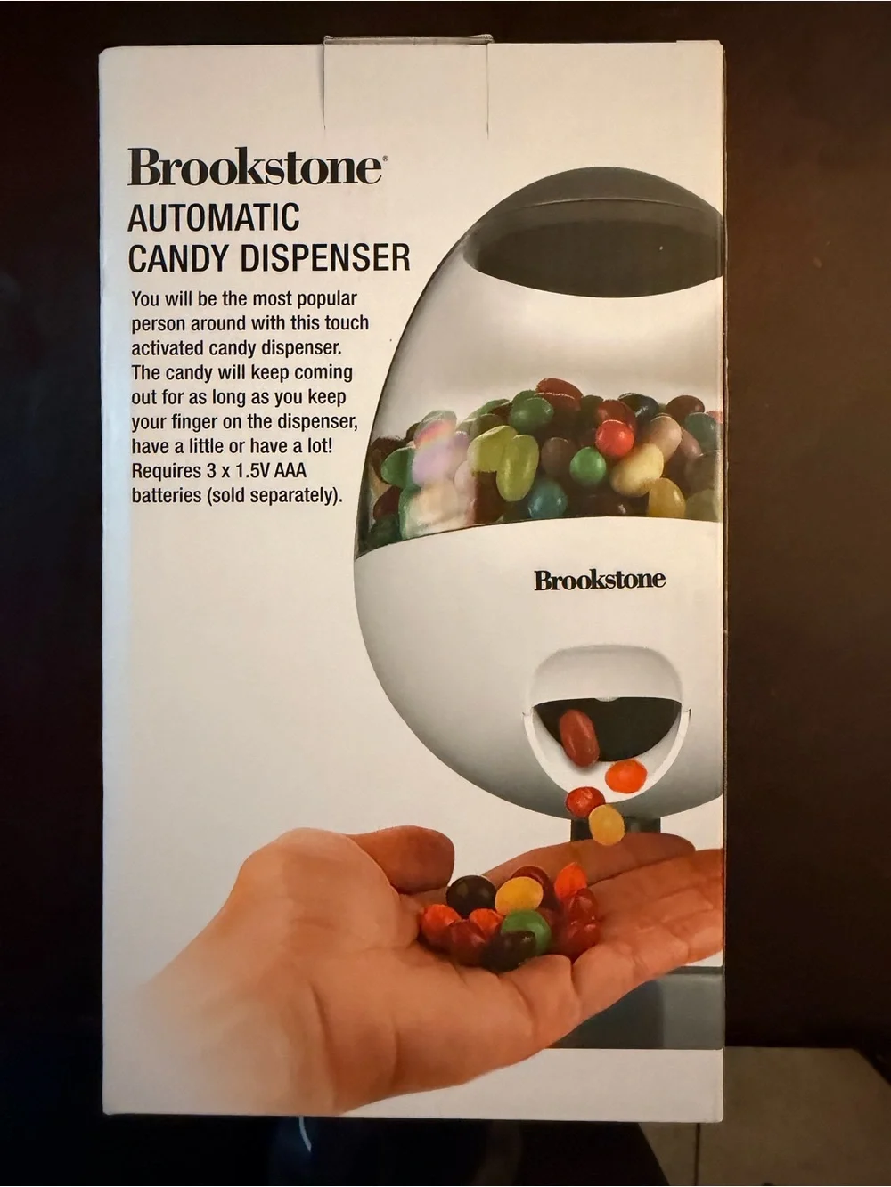 Brookstone Automatic Candy Dispenser in White with Multicolor Candy